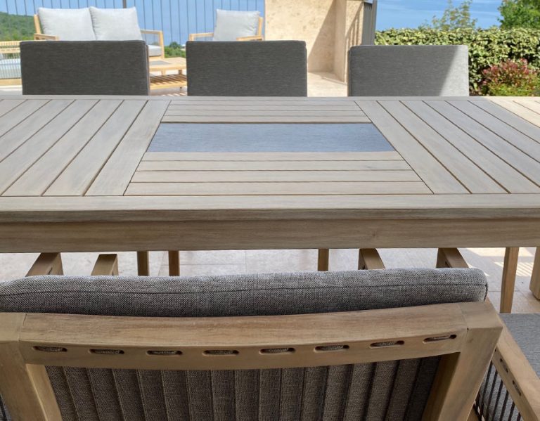 Canberra Premium Outdoor Wood Dining Set 9piece garden furniture