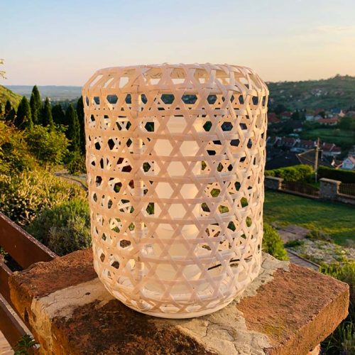 Prémium Műrattan Kültéri LED Lámpa Bahama M fehér