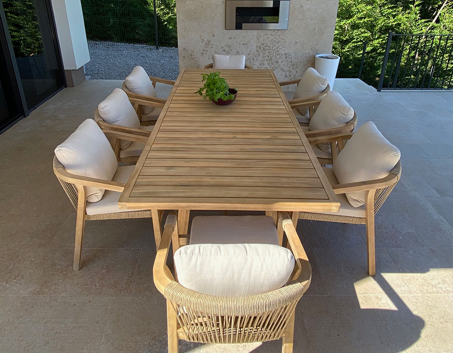 Cuba Premium Outdoor Wooden Dining Set, Premium Outdoor Furniture