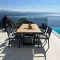 Haiti Aluminum Outdoor Dining Set with TEAK Table Top – 9 pieces garden dining set